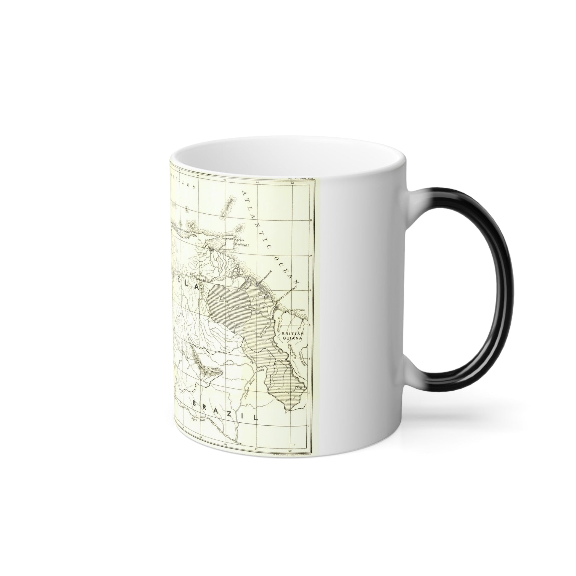 South America - Orinoco River (1896 (Map) Color Changing Mug 11oz-11oz-The Sticker Space