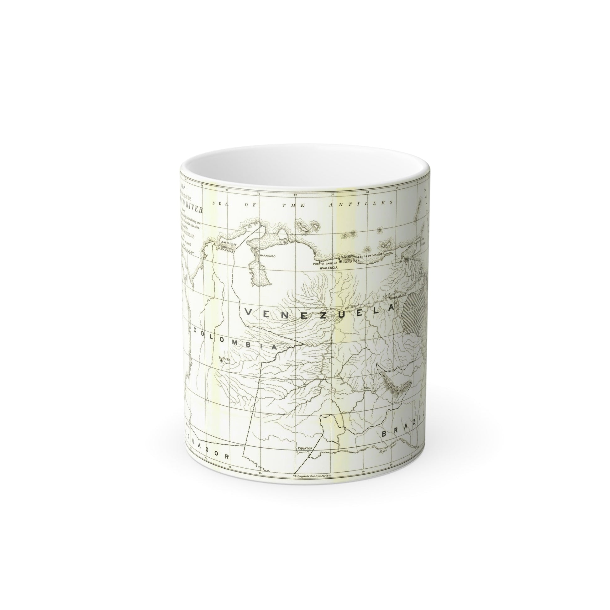 South America - Orinoco River (1896 (Map) Color Changing Mug 11oz-11oz-The Sticker Space