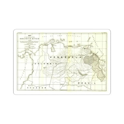 South America - Orinoco River (1896 (Map) STICKER Vinyl Kiss-Cut Decal 2 Inch White - The Sticker Space