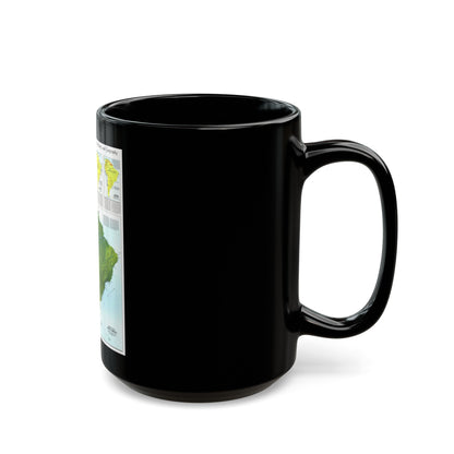 South America - Physical Map (1972) (Map) Black Coffee Mug-The Sticker Space