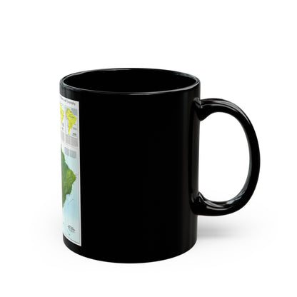 South America - Physical Map (1972) (Map) Black Coffee Mug-The Sticker Space