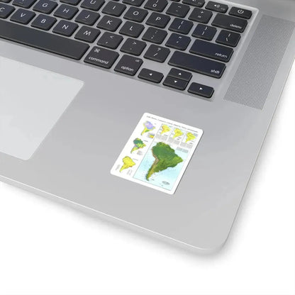 South America - Physical Map (1972) (Map) STICKER Vinyl Kiss-Cut Decal - The Sticker Space