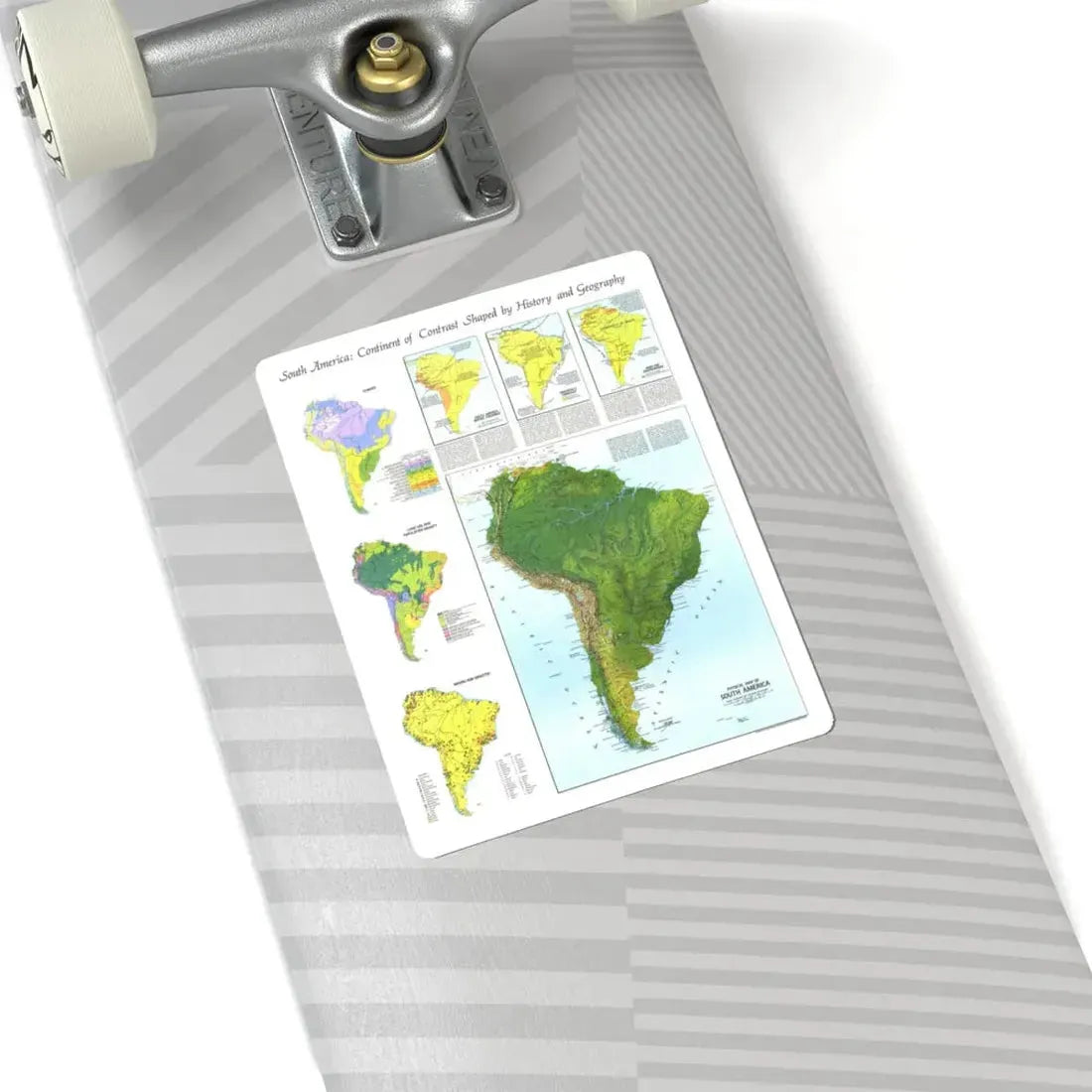 South America - Physical Map (1972) (Map) STICKER Vinyl Kiss-Cut Decal - The Sticker Space