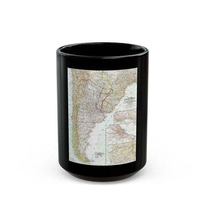 South America - Southern (1958) (Map) Black Coffee Mug-15oz-The Sticker Space