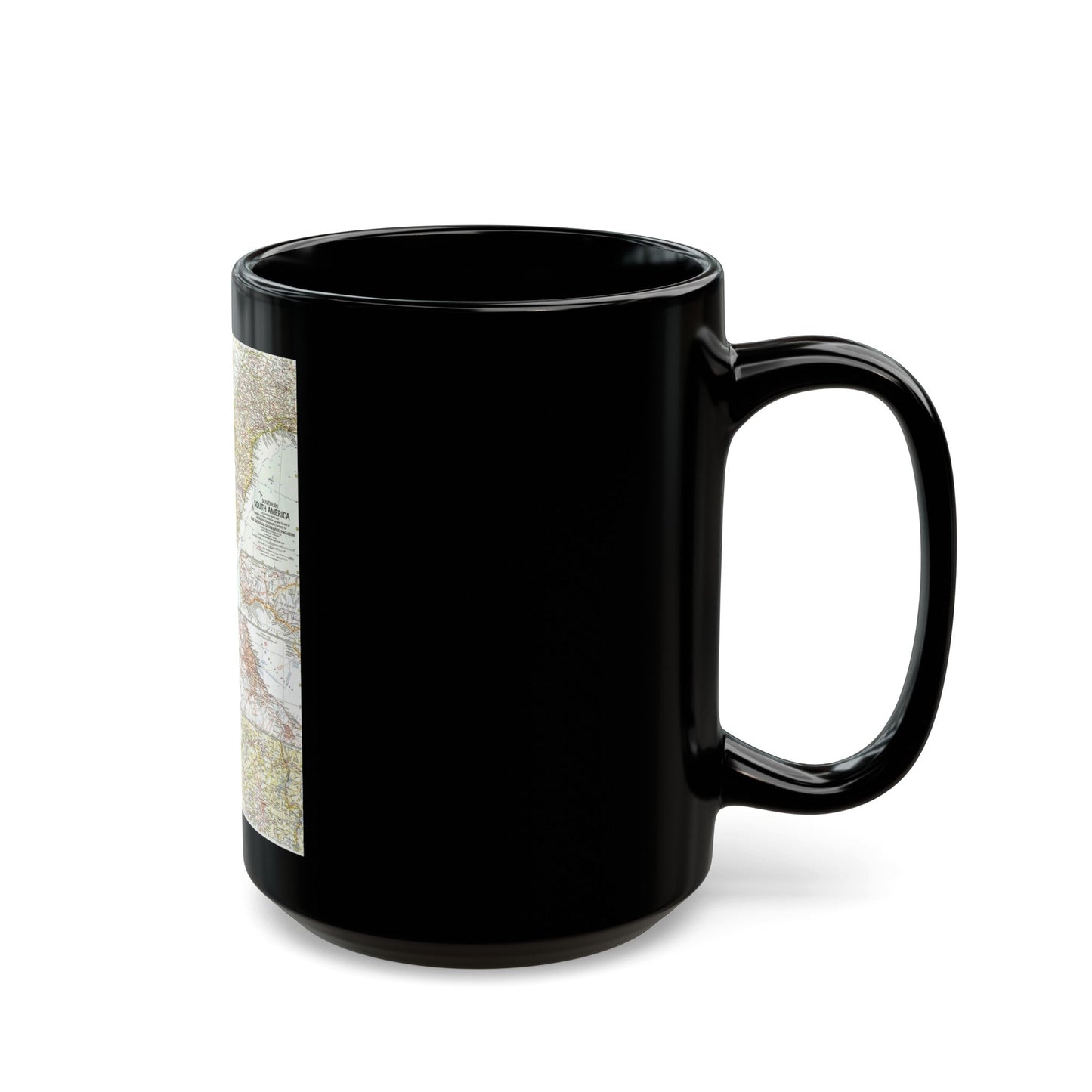 South America - Southern (1958) (Map) Black Coffee Mug-The Sticker Space