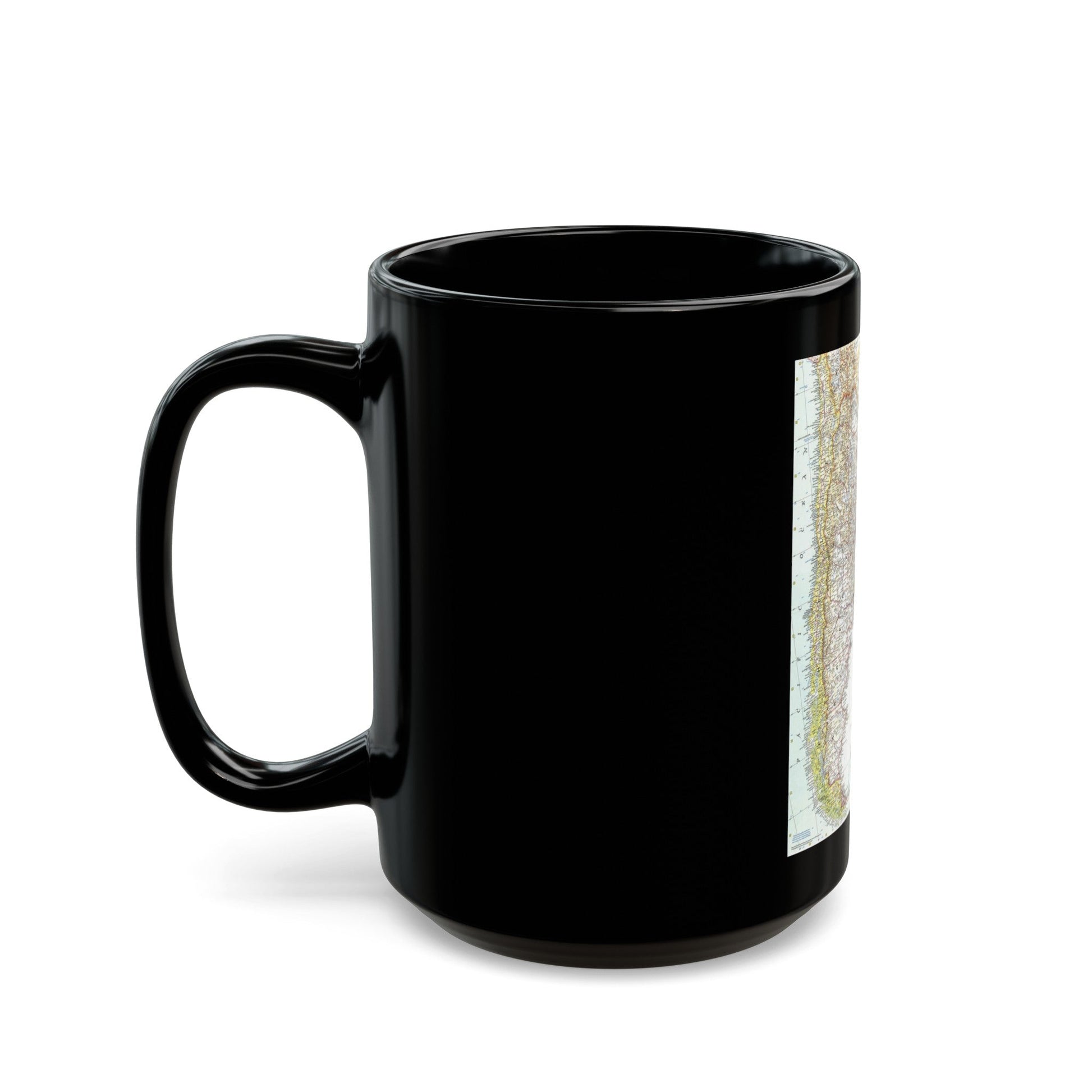 South America - Southern (1958) (Map) Black Coffee Mug-The Sticker Space