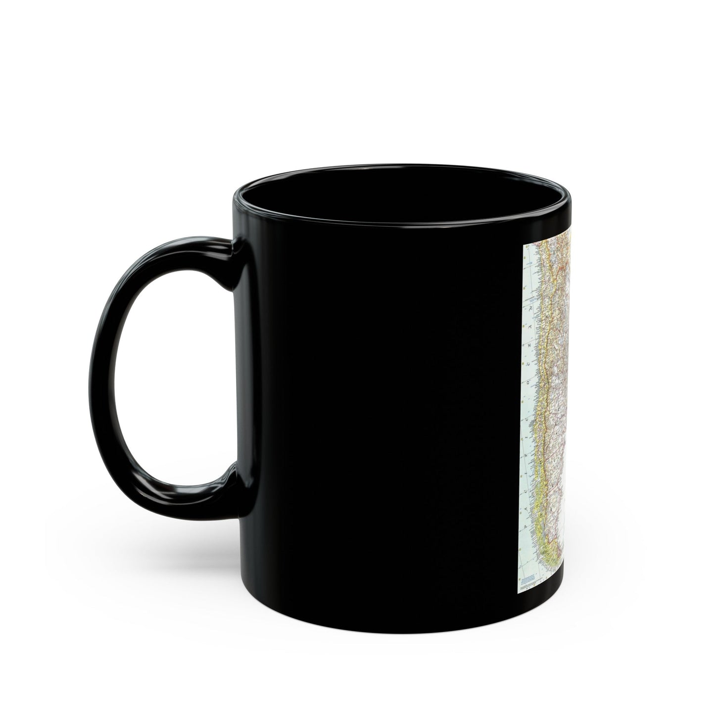 South America - Southern (1958) (Map) Black Coffee Mug-The Sticker Space