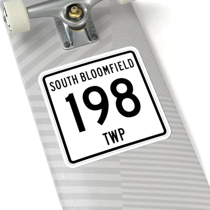 South Bloomfield Township Route 198 Morrow County Ohio (Ohio) (Road Sign) STICKER Vinyl Kiss-Cut Decal - The Sticker Space
