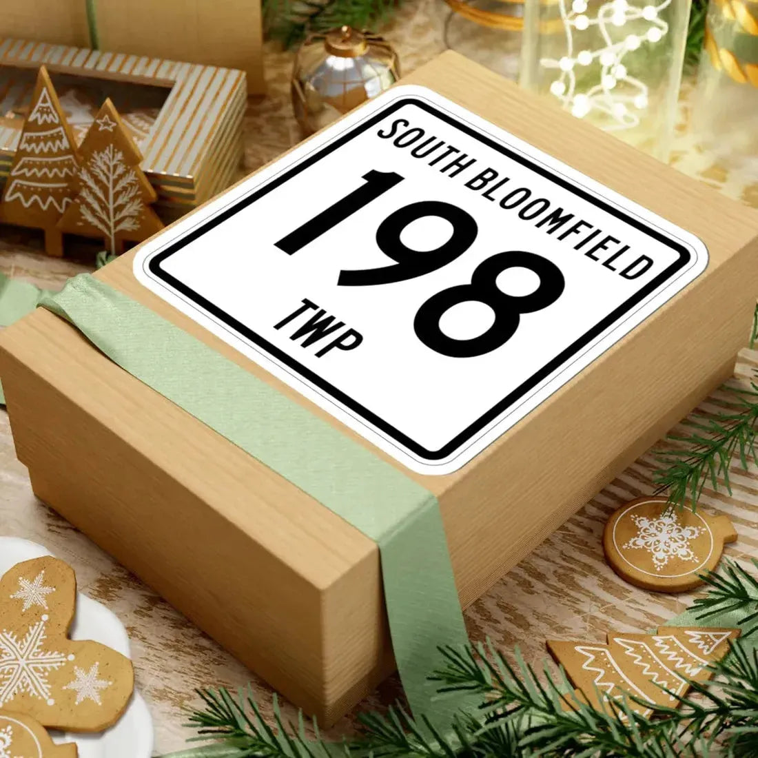 South Bloomfield Township Route 198 Morrow County Ohio (Ohio) (Road Sign) STICKER Vinyl Kiss-Cut Decal - The Sticker Space