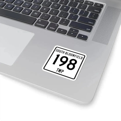 South Bloomfield Township Route 198 Morrow County Ohio (Ohio) (Road Sign) STICKER Vinyl Kiss-Cut Decal - The Sticker Space