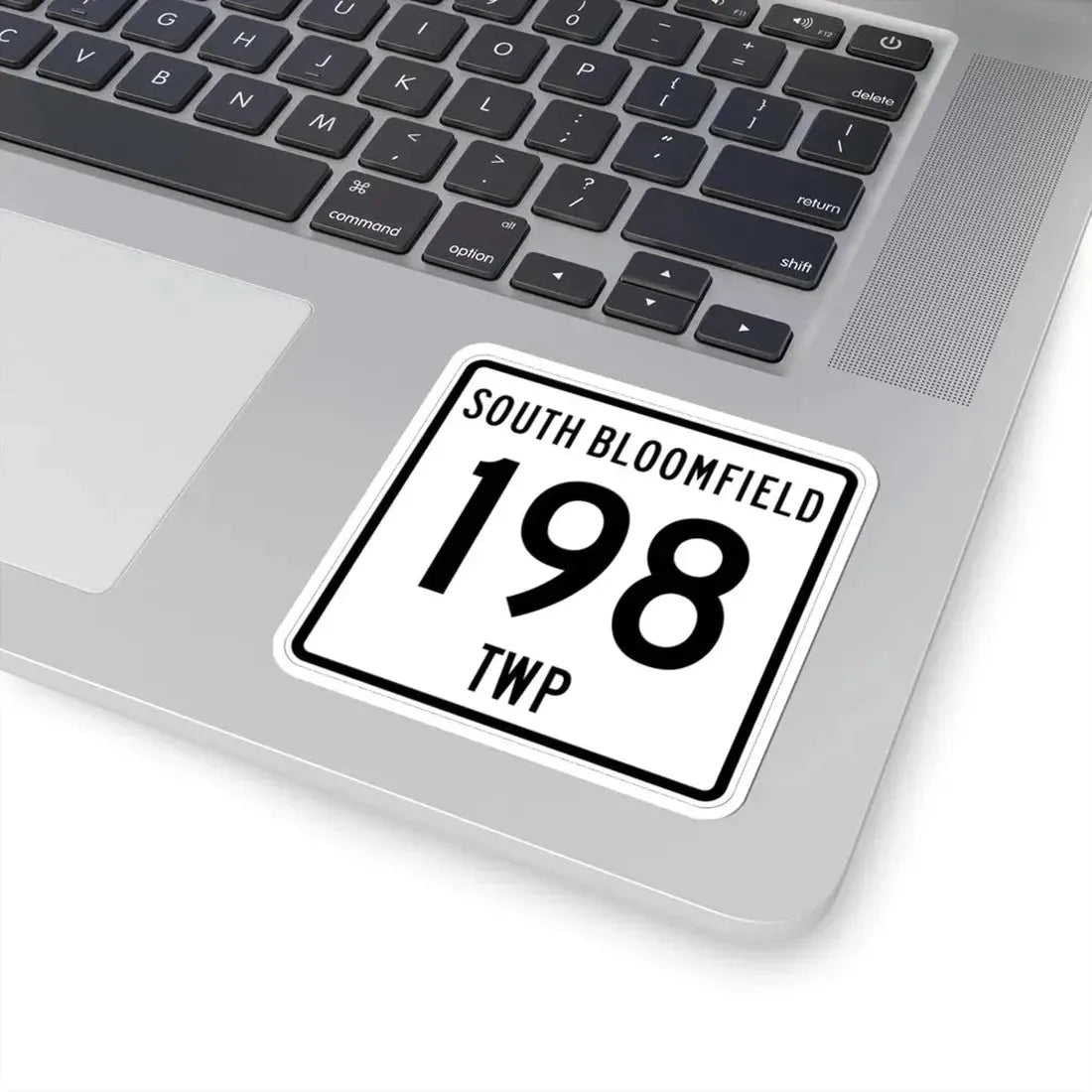 South Bloomfield Township Route 198 Morrow County Ohio (Ohio) (Road Sign) STICKER Vinyl Kiss-Cut Decal - The Sticker Space