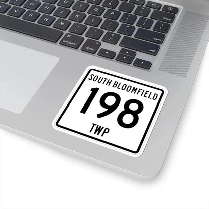 South Bloomfield Township Route 198 Morrow County Ohio (Ohio) (Road Sign) STICKER Vinyl Kiss-Cut Decal - The Sticker Space
