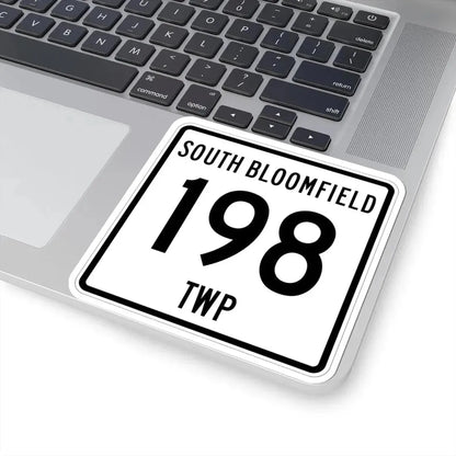 South Bloomfield Township Route 198 Morrow County Ohio (Ohio) (Road Sign) STICKER Vinyl Kiss-Cut Decal - The Sticker Space