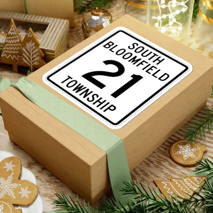 South Bloomfield Township Route 21 Morrow County Ohio (Ohio) (Road Sign) STICKER Vinyl Kiss-Cut Decal - The Sticker Space