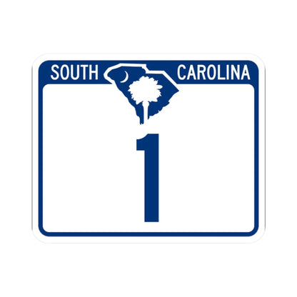 South Carolina 1 (South Carolina) (Road Sign) STICKER Vinyl Kiss-Cut Decal 2 Inch White - The Sticker Space