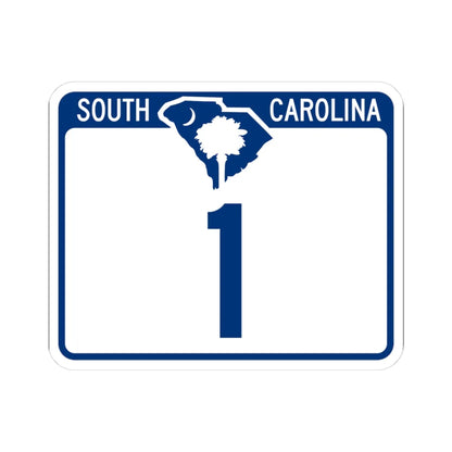 South Carolina 1 (South Carolina) (Road Sign) STICKER Vinyl Kiss-Cut Decal 3 Inch White - The Sticker Space