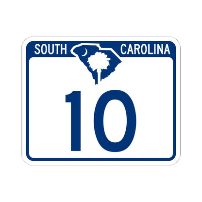 South Carolina 10 (South Carolina) (Road Sign) STICKER Vinyl Kiss-Cut Decal 6 Inch White - The Sticker Space