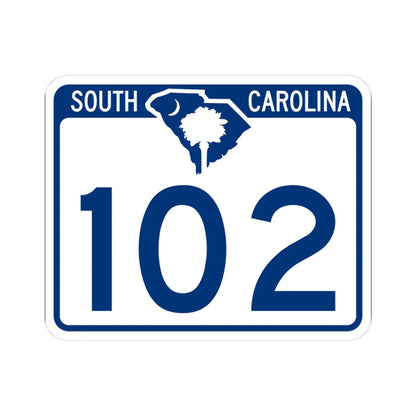 South Carolina 102 (South Carolina) (Road Sign) STICKER Vinyl Kiss-Cut Decal 3 Inch White - The Sticker Space