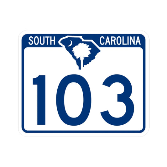 South Carolina 103 (South Carolina) (Road Sign) STICKER Vinyl Kiss-Cut Decal 2 Inch White - The Sticker Space