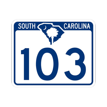 South Carolina 103 (South Carolina) (Road Sign) STICKER Vinyl Kiss-Cut Decal 3 Inch White - The Sticker Space