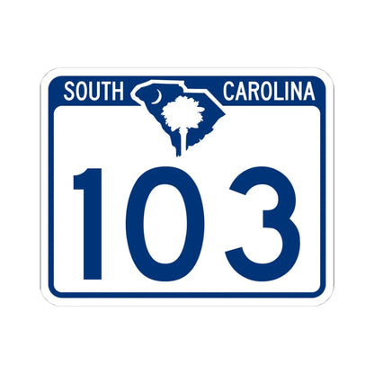 South Carolina 103 (South Carolina) (Road Sign) STICKER Vinyl Kiss-Cut Decal 4 Inch White - The Sticker Space