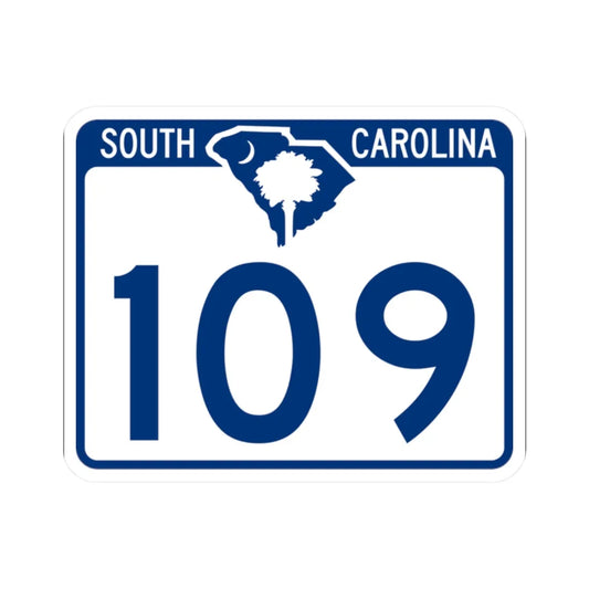 South Carolina 109 (South Carolina) (Road Sign) STICKER Vinyl Kiss-Cut Decal 2 Inch White - The Sticker Space