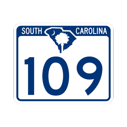 South Carolina 109 (South Carolina) (Road Sign) STICKER Vinyl Kiss-Cut Decal 3 Inch White - The Sticker Space