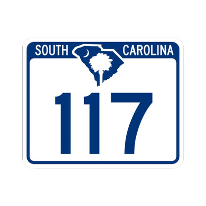 South Carolina 117 (South Carolina) (Road Sign) STICKER Vinyl Kiss-Cut Decal 2 Inch White - The Sticker Space