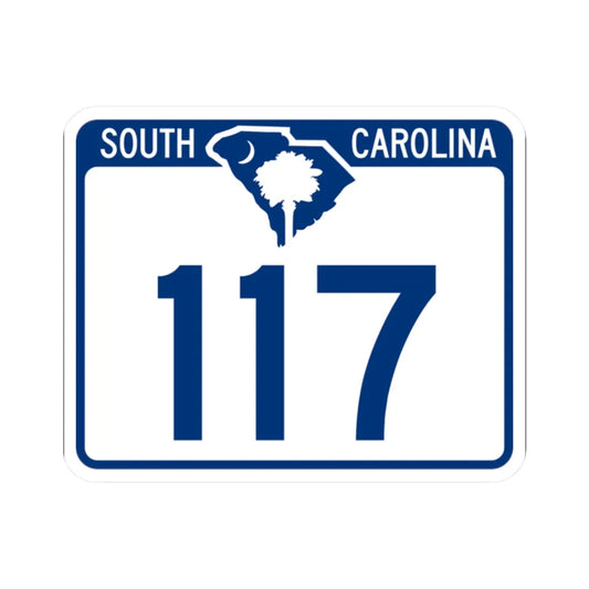 South Carolina 117 (South Carolina) (Road Sign) STICKER Vinyl Kiss-Cut Decal 2 Inch White - The Sticker Space