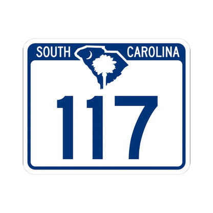 South Carolina 117 (South Carolina) (Road Sign) STICKER Vinyl Kiss-Cut Decal 3 Inch White - The Sticker Space