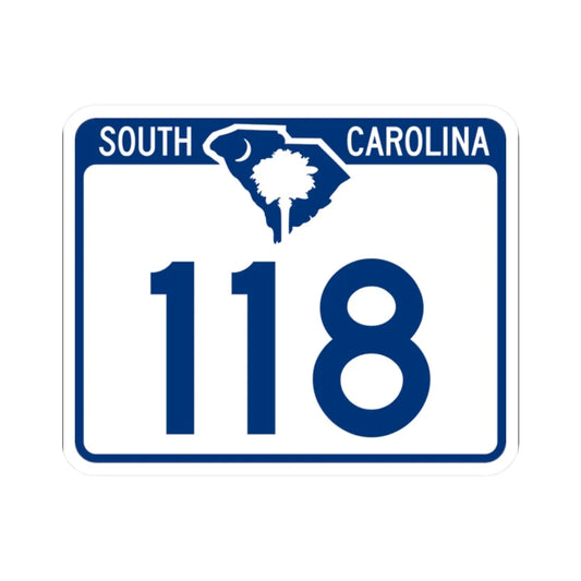 South Carolina 118 (South Carolina) (Road Sign) STICKER Vinyl Kiss-Cut Decal 2 Inch White - The Sticker Space