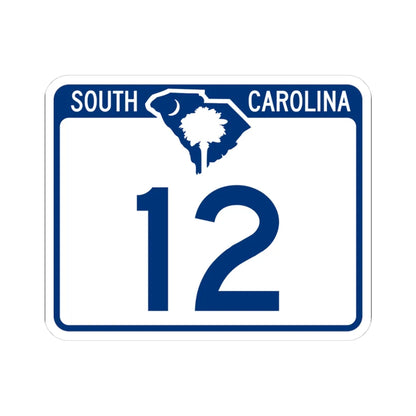 South Carolina 12 (South Carolina) (Road Sign) STICKER Vinyl Kiss-Cut Decal 3 Inch White - The Sticker Space