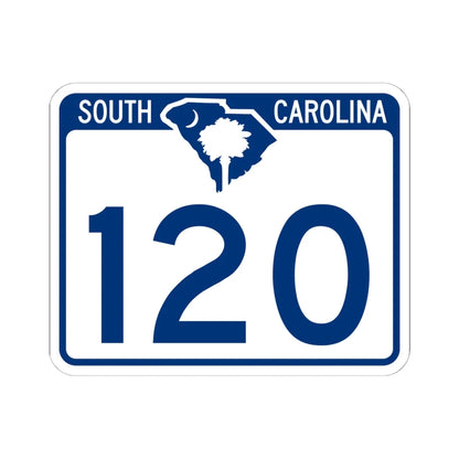 South Carolina 120 (South Carolina) (Road Sign) STICKER Vinyl Kiss-Cut Decal 6 Inch White - The Sticker Space