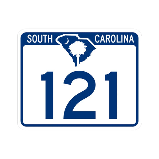 South Carolina 121 (South Carolina) (Road Sign) STICKER Vinyl Kiss-Cut Decal 2 Inch White - The Sticker Space