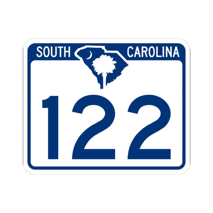 South Carolina 122 (South Carolina) (Road Sign) STICKER Vinyl Kiss-Cut Decal 3 Inch White - The Sticker Space