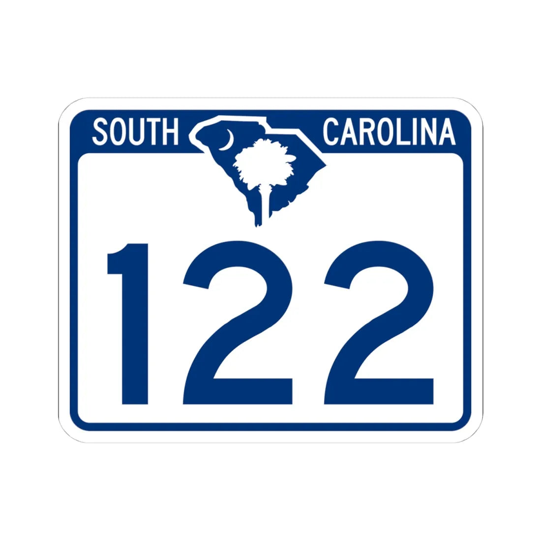 South Carolina 122 (South Carolina) (Road Sign) STICKER Vinyl Kiss-Cut Decal 4 Inch White - The Sticker Space