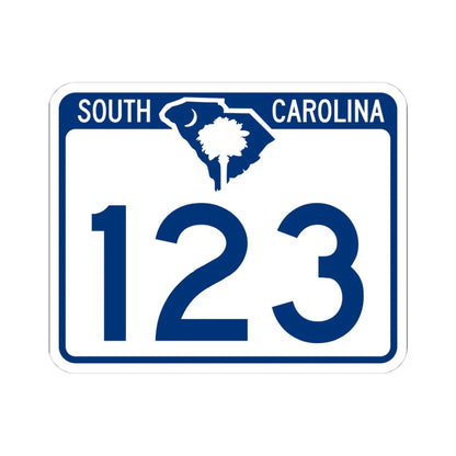 South Carolina 123 (South Carolina) (Road Sign) STICKER Vinyl Kiss-Cut Decal 4 Inch White - The Sticker Space