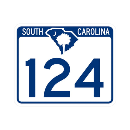 South Carolina 124 (South Carolina) (Road Sign) STICKER Vinyl Kiss-Cut Decal 2 Inch White - The Sticker Space