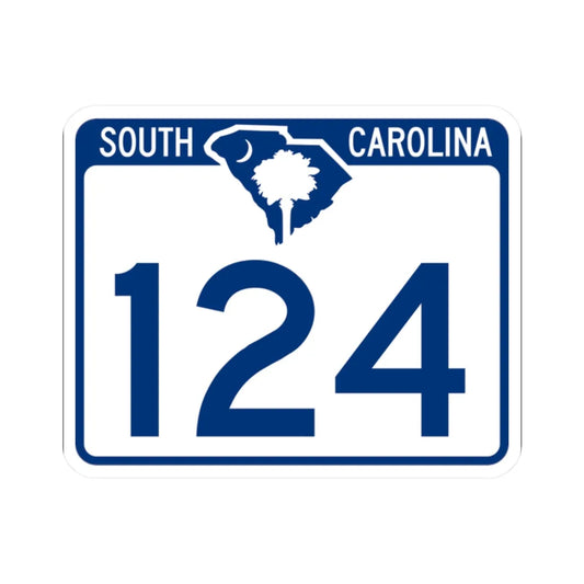 South Carolina 124 (South Carolina) (Road Sign) STICKER Vinyl Kiss-Cut Decal 2 Inch White - The Sticker Space