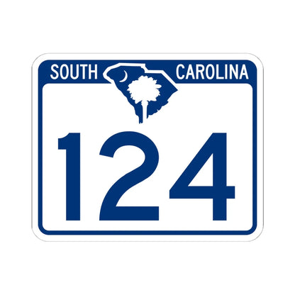 South Carolina 124 (South Carolina) (Road Sign) STICKER Vinyl Kiss-Cut Decal 6 Inch White - The Sticker Space