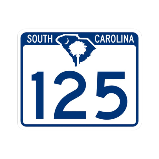 South Carolina 125 (South Carolina) (Road Sign) STICKER Vinyl Kiss-Cut Decal 2 Inch White - The Sticker Space