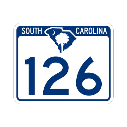 South Carolina 126 (South Carolina) (Road Sign) STICKER Vinyl Kiss-Cut Decal 4 Inch White - The Sticker Space