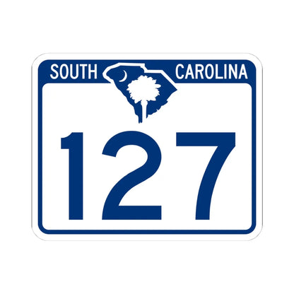 South Carolina 127 (South Carolina) (Road Sign) STICKER Vinyl Kiss-Cut Decal 4 Inch White - The Sticker Space