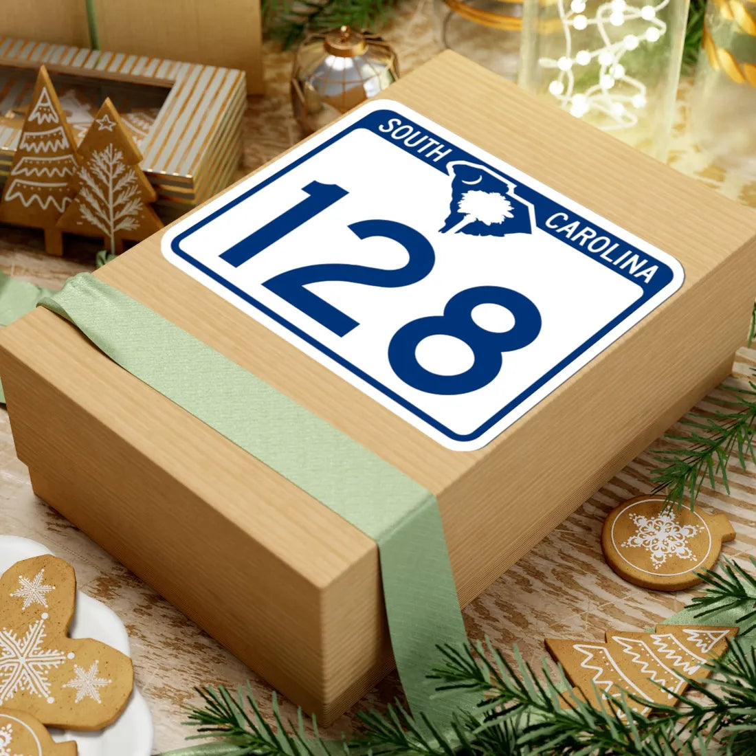 South Carolina 128 (South Carolina) (Road Sign) STICKER Vinyl Kiss-Cut Decal - The Sticker Space