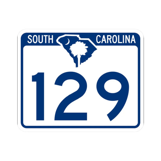 South Carolina 129 (South Carolina) (Road Sign) STICKER Vinyl Kiss-Cut Decal 2 Inch White - The Sticker Space