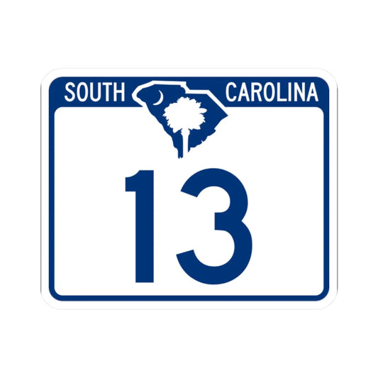 South Carolina 13 (South Carolina) (Road Sign) STICKER Vinyl Kiss-Cut Decal 2 Inch White - The Sticker Space