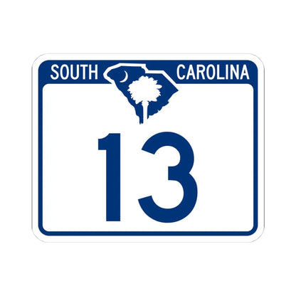 South Carolina 13 (South Carolina) (Road Sign) STICKER Vinyl Kiss-Cut Decal 4 Inch White - The Sticker Space