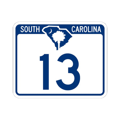 South Carolina 13 (South Carolina) (Road Sign) STICKER Vinyl Kiss-Cut Decal 6 Inch White - The Sticker Space