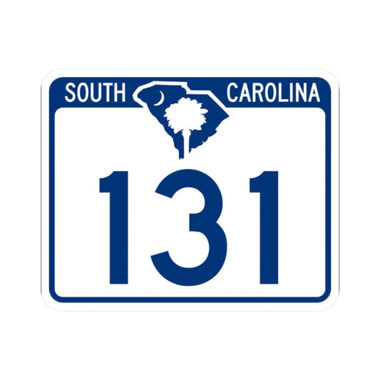 South Carolina 131 (South Carolina) (Road Sign) STICKER Vinyl Kiss-Cut Decal 2 Inch White - The Sticker Space