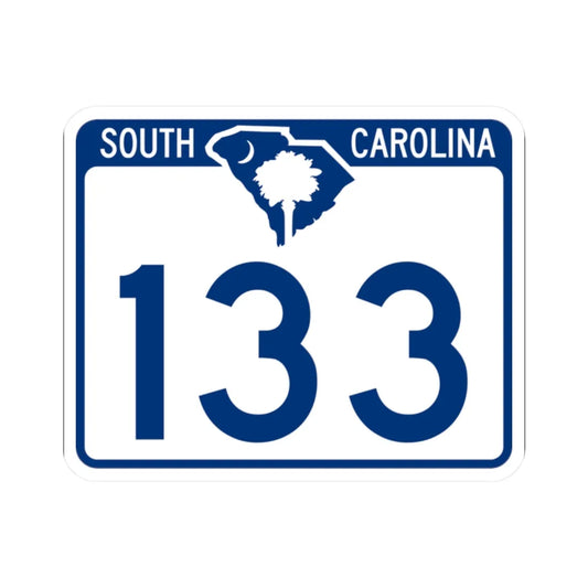 South Carolina 133 (South Carolina) (Road Sign) STICKER Vinyl Kiss-Cut Decal 2 Inch White - The Sticker Space